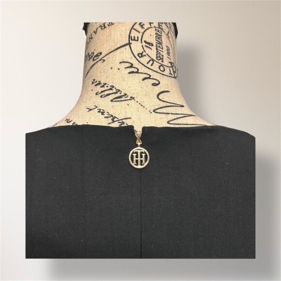 Tommy Hilfiger Black Pink Colorblock Sleeveless Flare Midi Dress Retro Preppy 12 - Picture 5 of 7